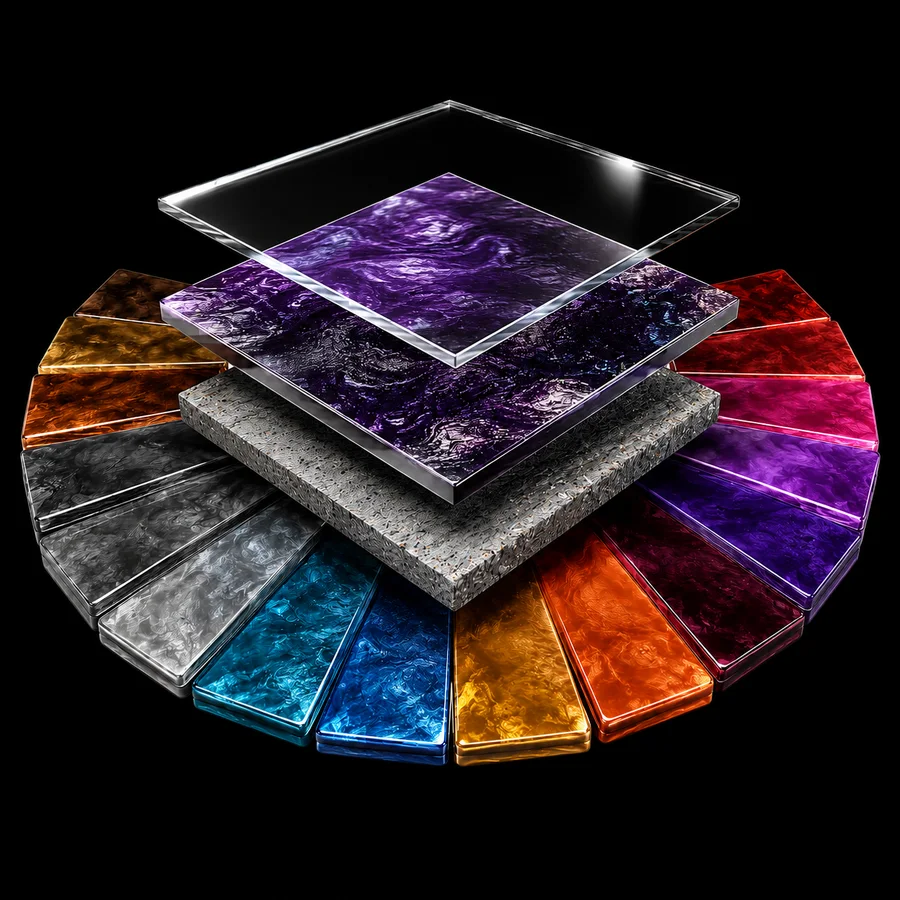 Metallic epoxy floor coating sample