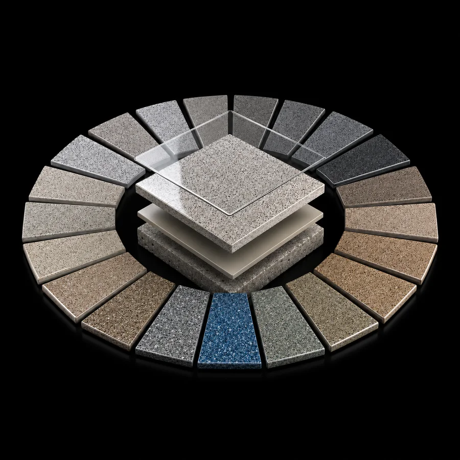 Quartz epoxy floor coating sample